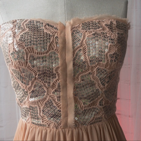 REBECCA TAYLOR Strapless Nude/Dusty Rose Color Mini Dress Women Size 2 - Picture 6 of 15